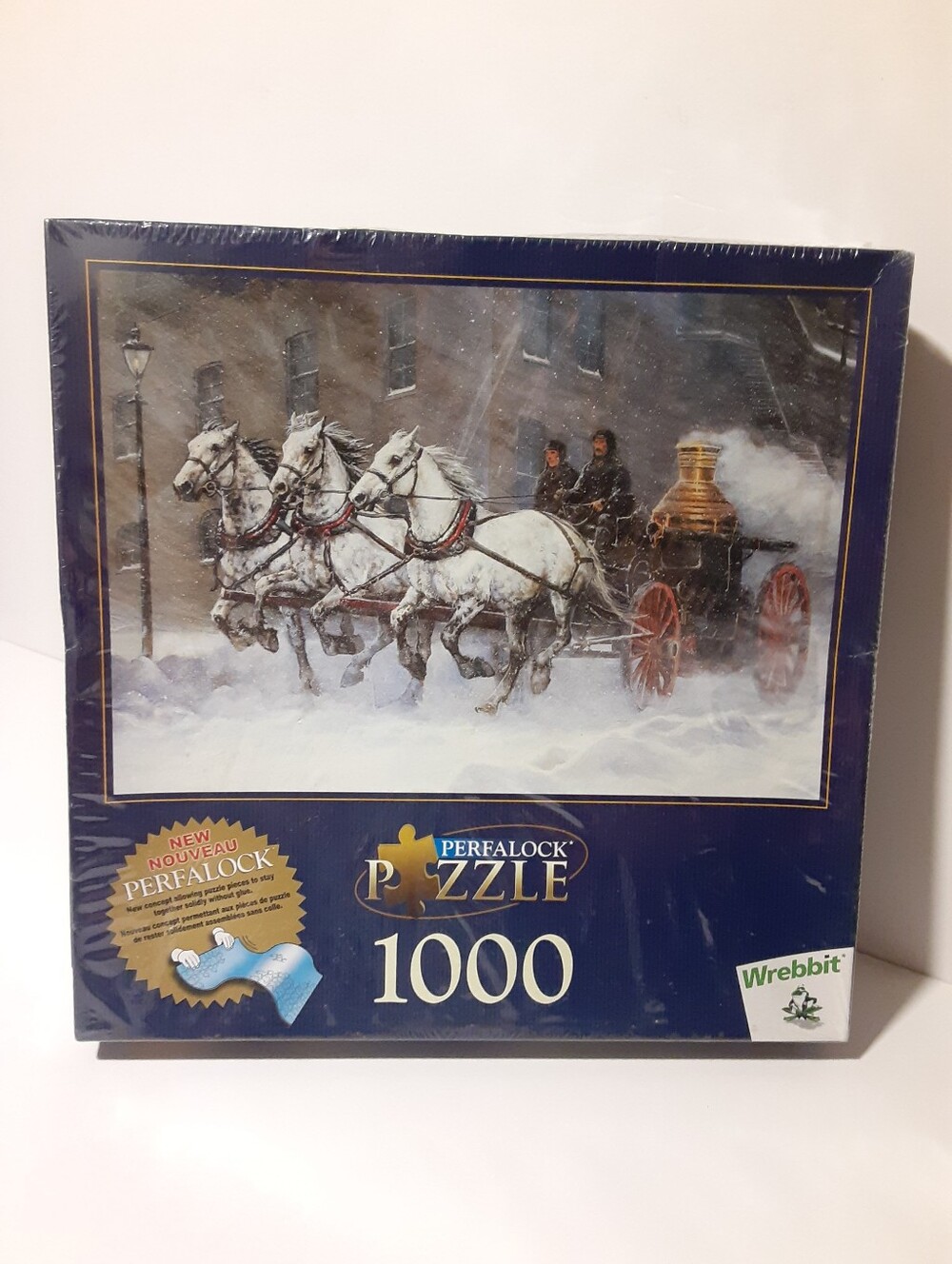 Vintage Wrebbit 1000 Pc 2D Jigsaw Perfalock Puzzle "Fire Call" #20022 New Sealed